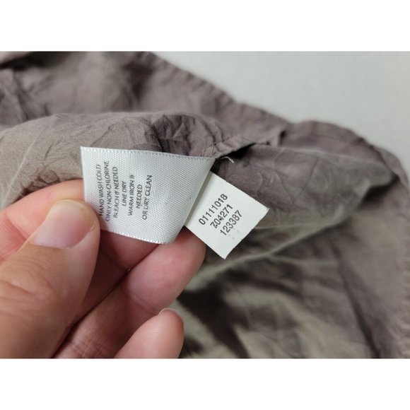 J. Jill Women's Large Ivory Gray Ombre Silk Pleated Blouse Tunic Round Neck - Picture 7 of 11